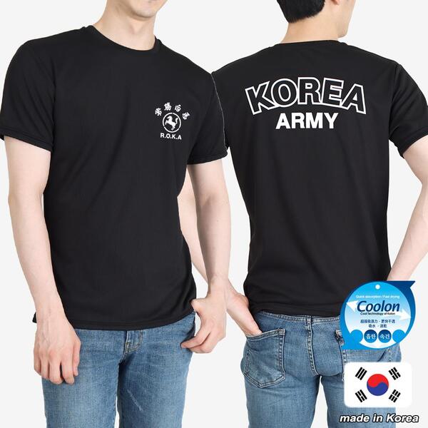 쿨론 백마 ROKA 로카반팔티 검정 로카티 군인 군용 군대 티셔츠