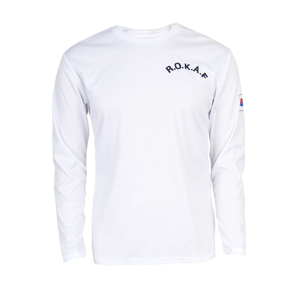 쿨드라이 ROKAF 공군 로카긴팔티 흰색 로카티 / 군인 군용 티셔츠