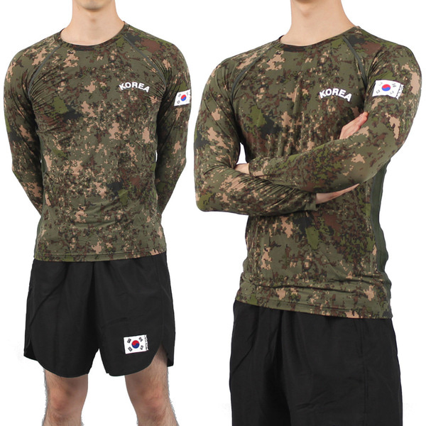 쿨론 KOREA 래쉬가드 긴팔 디지털 / 군인 군용 군대 티셔츠