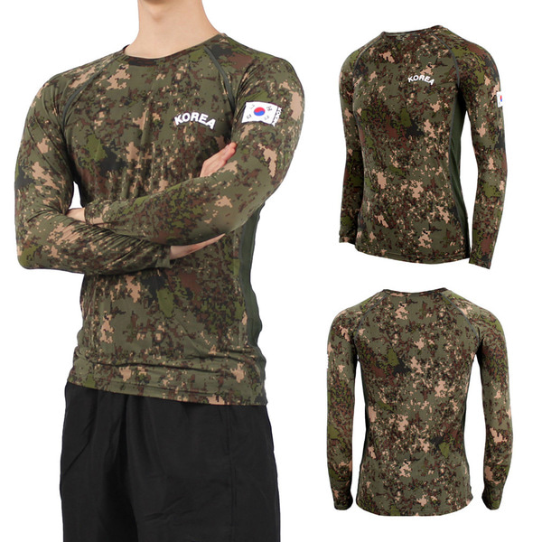쿨론 KOREA 래쉬가드 긴팔 디지털 / 군인 군용 군대 티셔츠