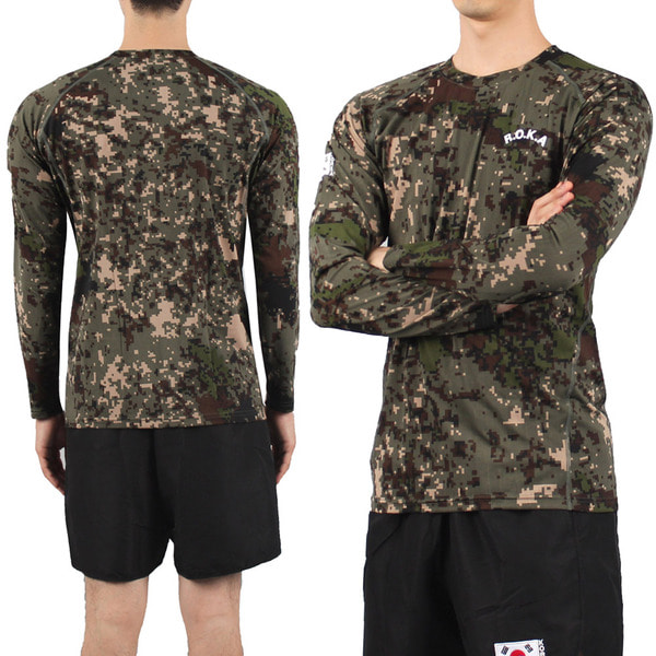 쿨론 ATB UV+ 실버 로카 래쉬가드 긴팔 디지털 / 군인 군용 티셔츠