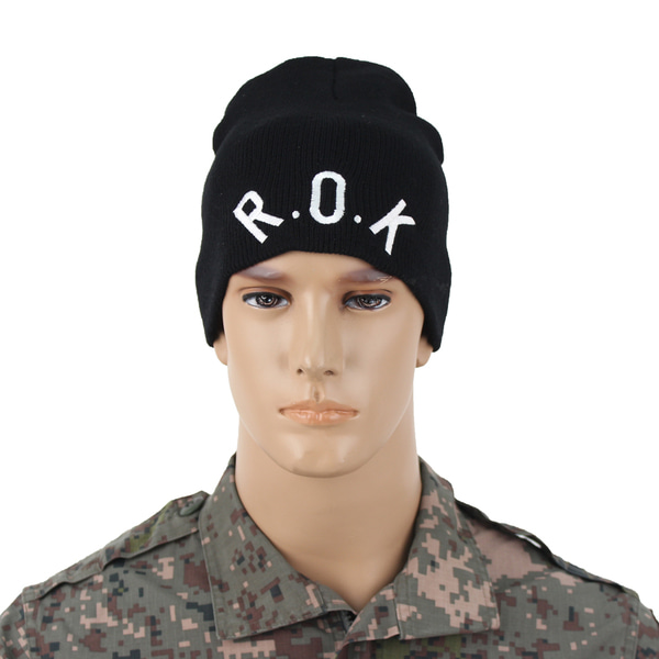 ROK 검정 비니 중 군인 군용 모자 동계작전모