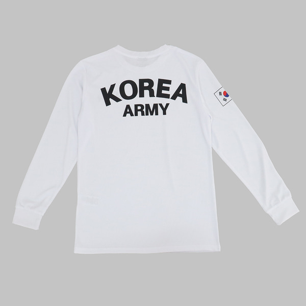 쿨론 코리아아미 PX 로카티 ROKA 긴팔 흰색 군인 군대 티셔츠