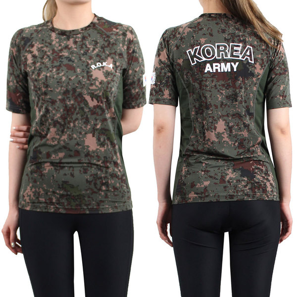 쿨론 ROKA 로카 래쉬가드 반팔 디지털   군인 군용 군대 티셔츠