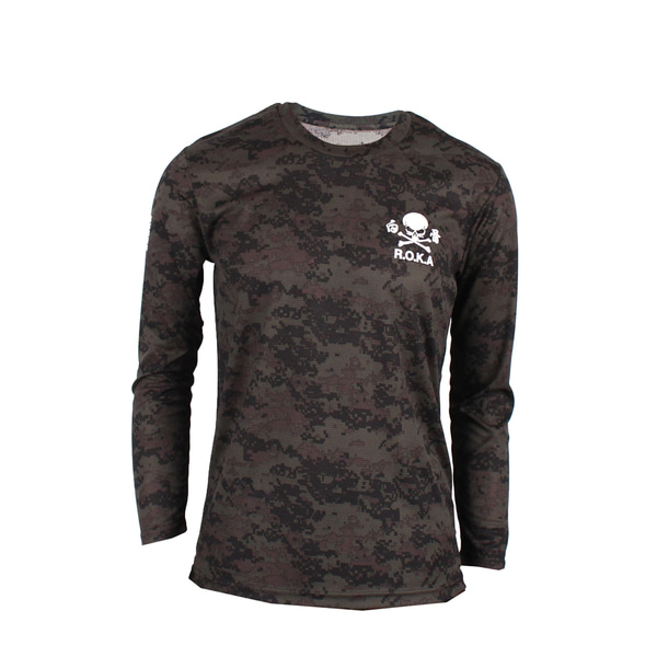 쿨론 백골 ROKA 로카긴팔티 검정디지털 로카티 / 군인 군용 군대 티셔츠