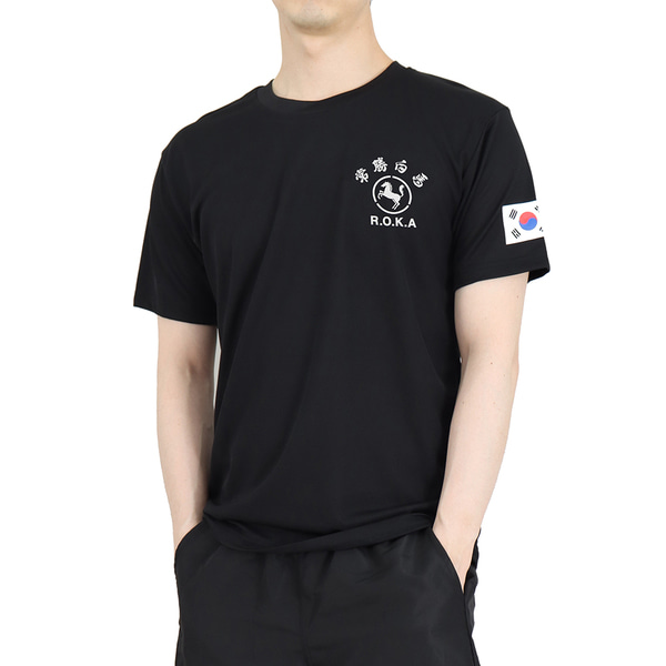 쿨론 백마 ROKA 로카반팔티 검정 로카티 / 군인 군용 군대 티셔츠