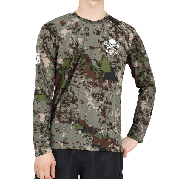 쿨론 백골 ROKA 로카긴팔티 디지털 로카티 / 군인 군용 군대 티셔츠