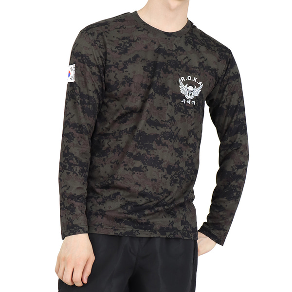 쿨론 수색대 ROKA 로카긴팔티 검정디지털 로카티 / 군인 군용 군대 티셔츠