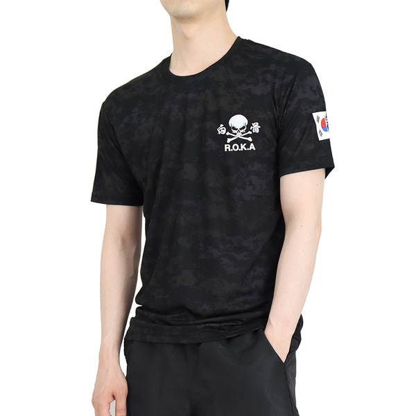 쿨론 백골 ROKA 로카반팔티 검정디지털 로카티 / 군인 군용 군대 티셔츠