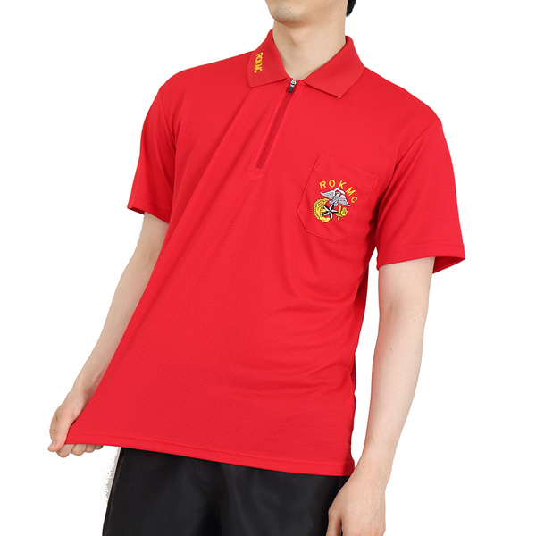 쿨론 해병대 넥카라 반팔 빨강 / 군인 군용 군대 티셔츠