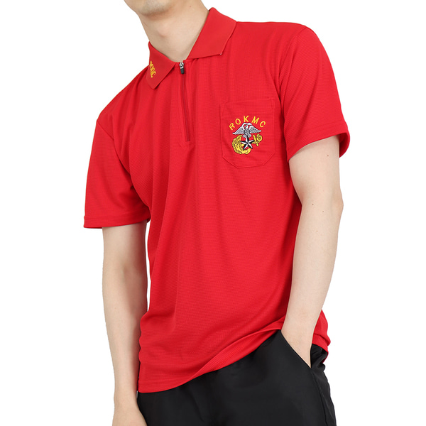 쿨론 해병대 넥카라 반팔 빨강 / 군인 군용 군대 티셔츠