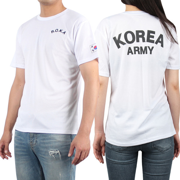 쿨드라이 ROKA 로카반팔티 흰색 로카티 군인 군용 군대 티셔츠
