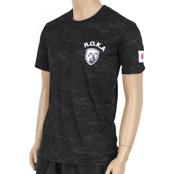 쿨론 맹호 ROKA 로카반팔티 검정디지털 로카티   군인 군용 군대 티셔츠