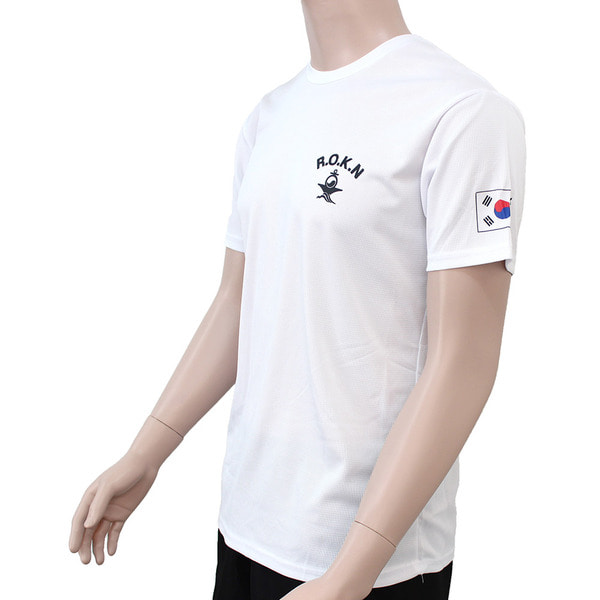 쿨드라이 해군 ROKN 로카반팔티 흰색 로카티 군인 군용 티셔츠