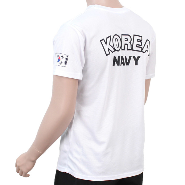 쿨드라이 해군 ROKN 로카반팔티 흰색 로카티 군인 군용 티셔츠