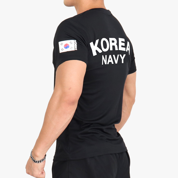 쿨드라이 해군 ROKN 로카반팔티 검정 로카티 군인 군용 티셔츠