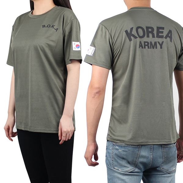 쿨드라이 ROKA 로카반팔티 검정 로카티 군인 군용 군대 PX 티셔츠