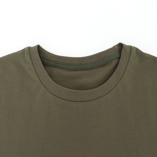 무지 면스판덱스 반팔티 카키 기능성 군인 티셔츠