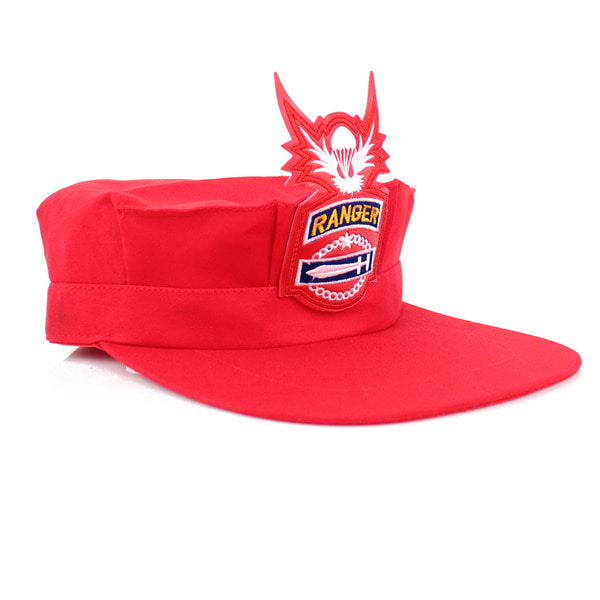 유격모 조교모자 빨강 군인 군용 모자