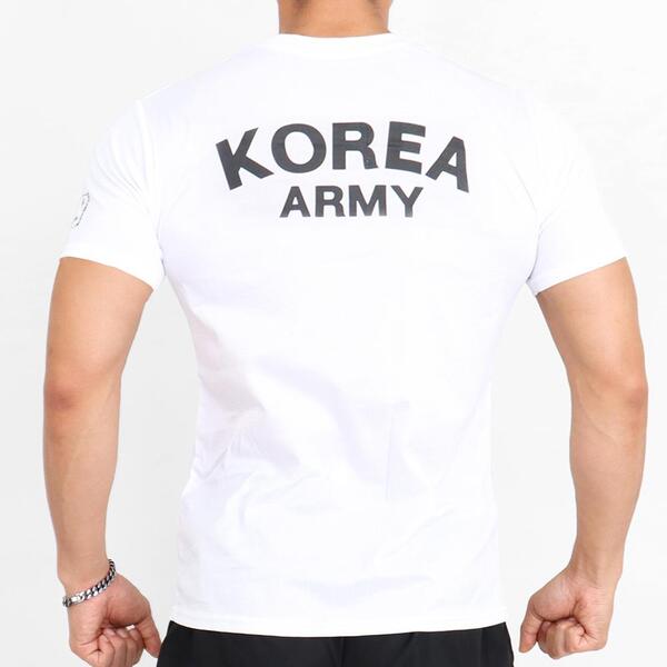 쿨드라이 백골 ROKA 로카티 반팔티 흰색 군인 군용 티셔츠