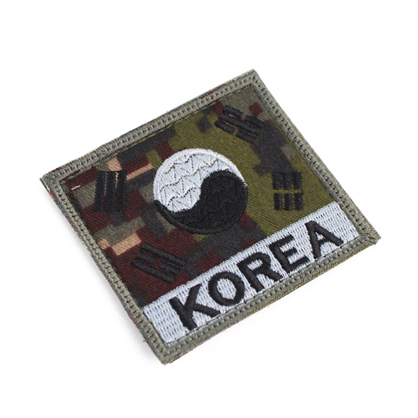 태극기약장 KOREA 디지털 벨크로 군인 군용 군대 패치