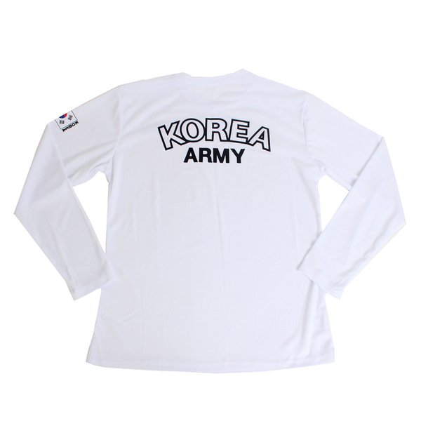쿨드라이 ROKA 로카긴팔티 흰색 로카티  군인 군용 티셔츠