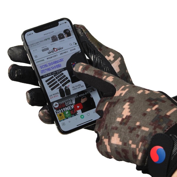 엘라텍스 스마트폰터치장갑 디지털 / 군인 군용 군대 장갑