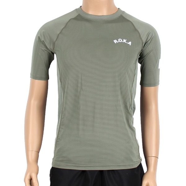 쿨론 스포츠 ROKA 로카 래쉬가드 반팔 카키   군인 군용 군대 티셔츠