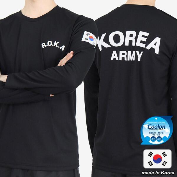 쿨론 스포츠웨어 ROKA 로카긴팔티 검정 로카티 군인 군용 군대 티셔츠