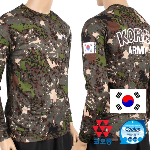 쿨론 스포츠웨어 ROKA 로카긴팔티 디지털 로카티 / 군인 군용 군대 티셔츠