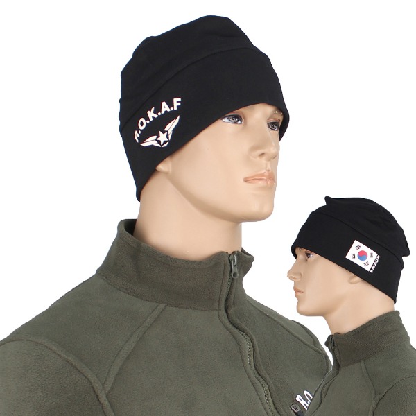컴프레션 스판비니 공군 ROKAF 군인 군용 모자 동계작전모
