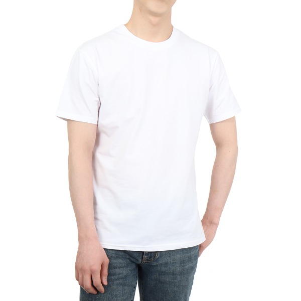 무지 면스판덱스 반팔티 흰색 기능성 군인 티셔츠