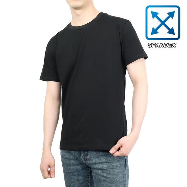 무지 면스판덱스 반팔티 검정 기능성 군인 티셔츠